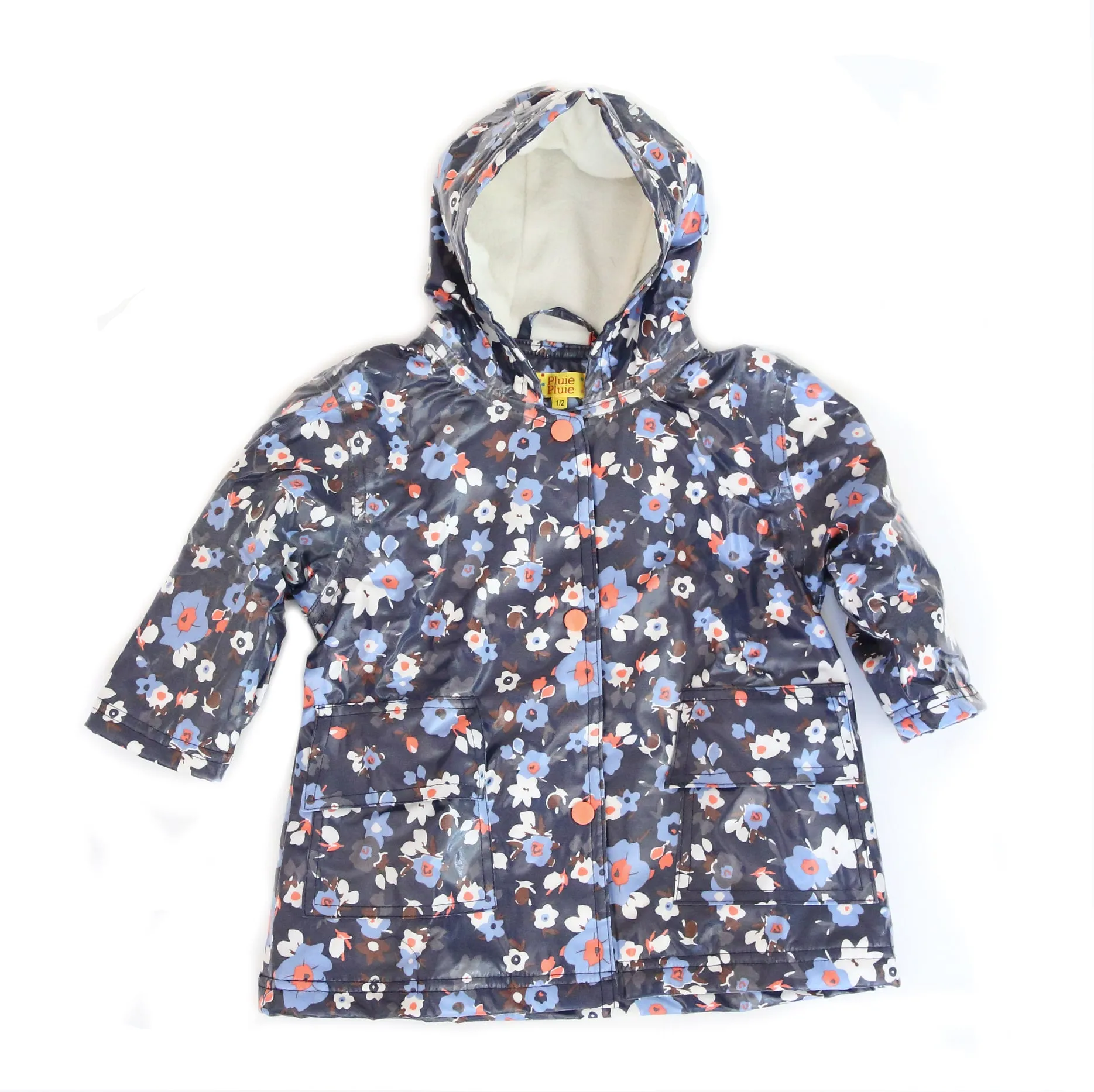 Navy Flower Raincoat