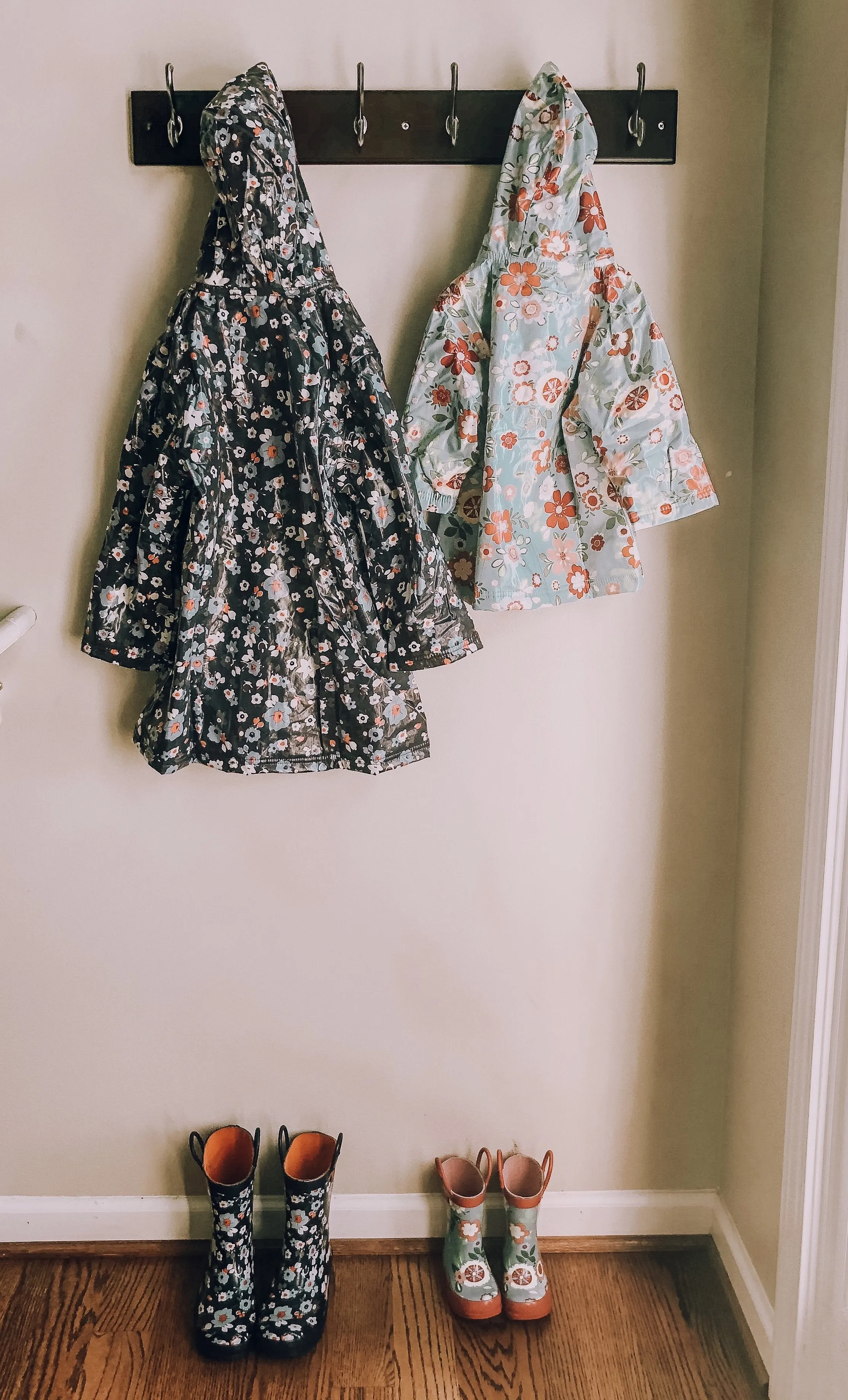 Navy Flower Raincoat