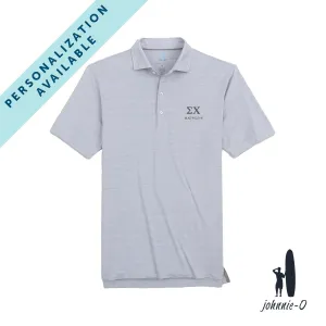 New! Sigma Chi Personalized Johnnie-O Heather Grey Polo