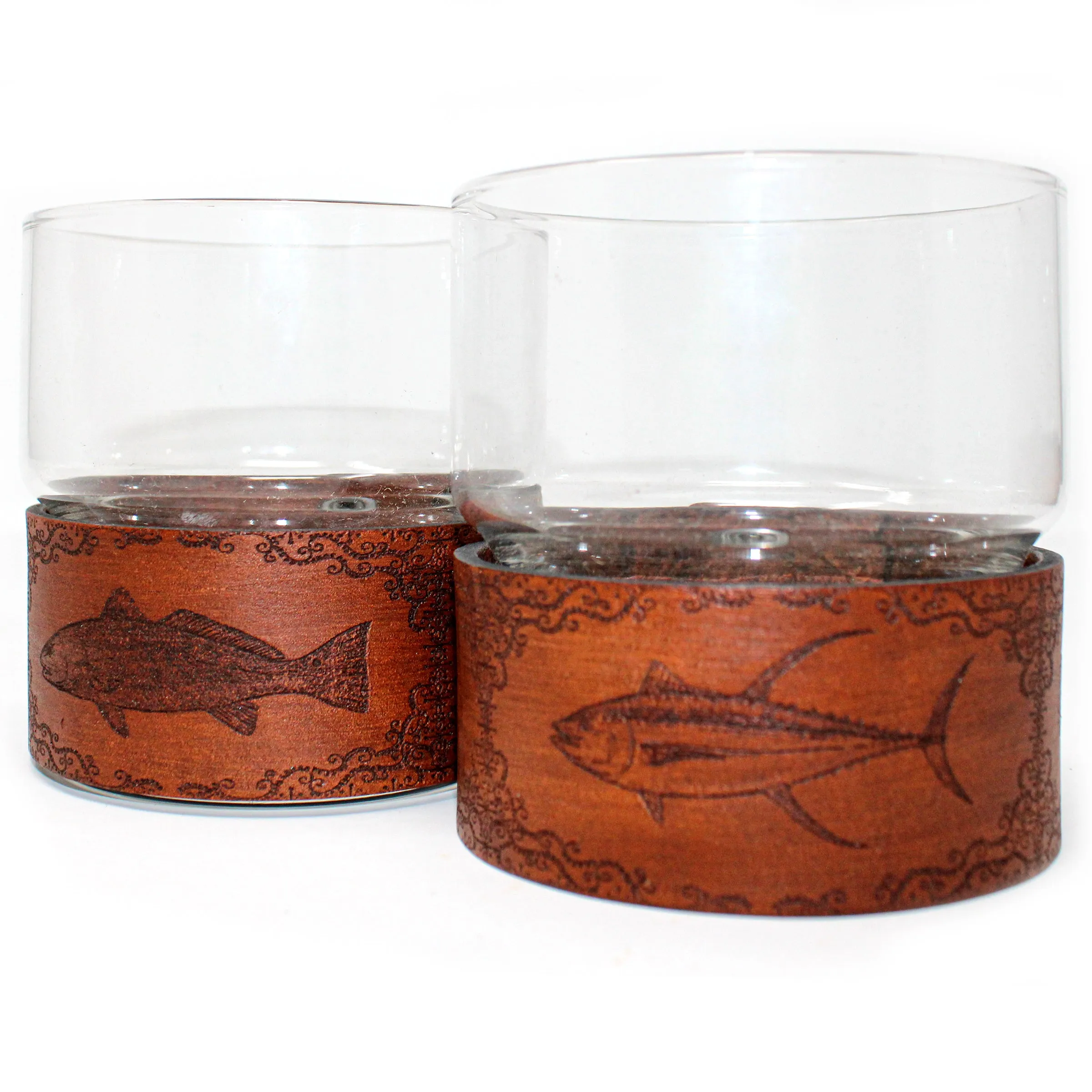 Newton Rocks Glass Leather Wrap - Fancy Pants Fish Set