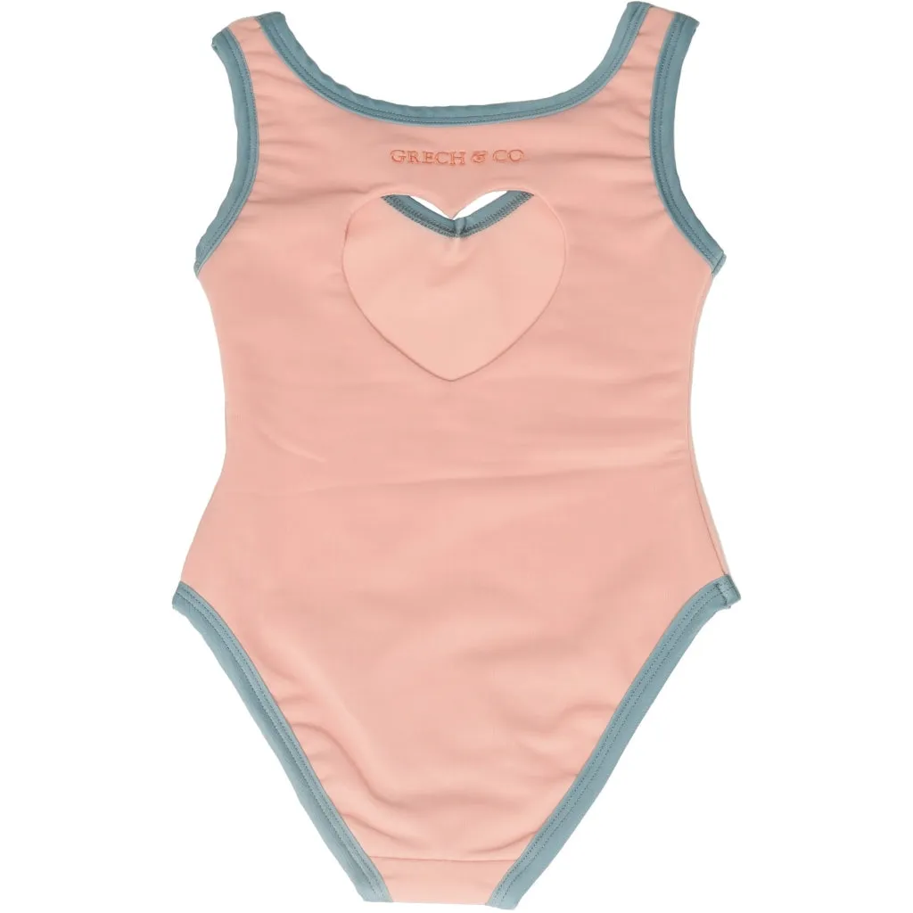 Open Heart One Piece | UPF 50  Swimsuit Recycled - Blush Bloom