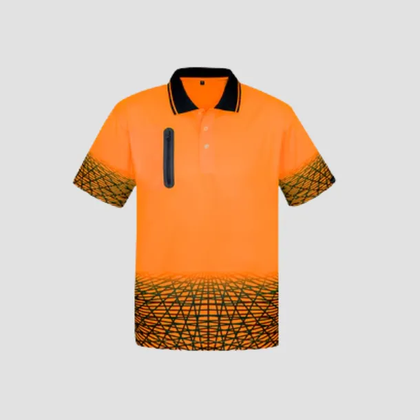 ORANGE/NAVY TRACKS HI VIS POLO