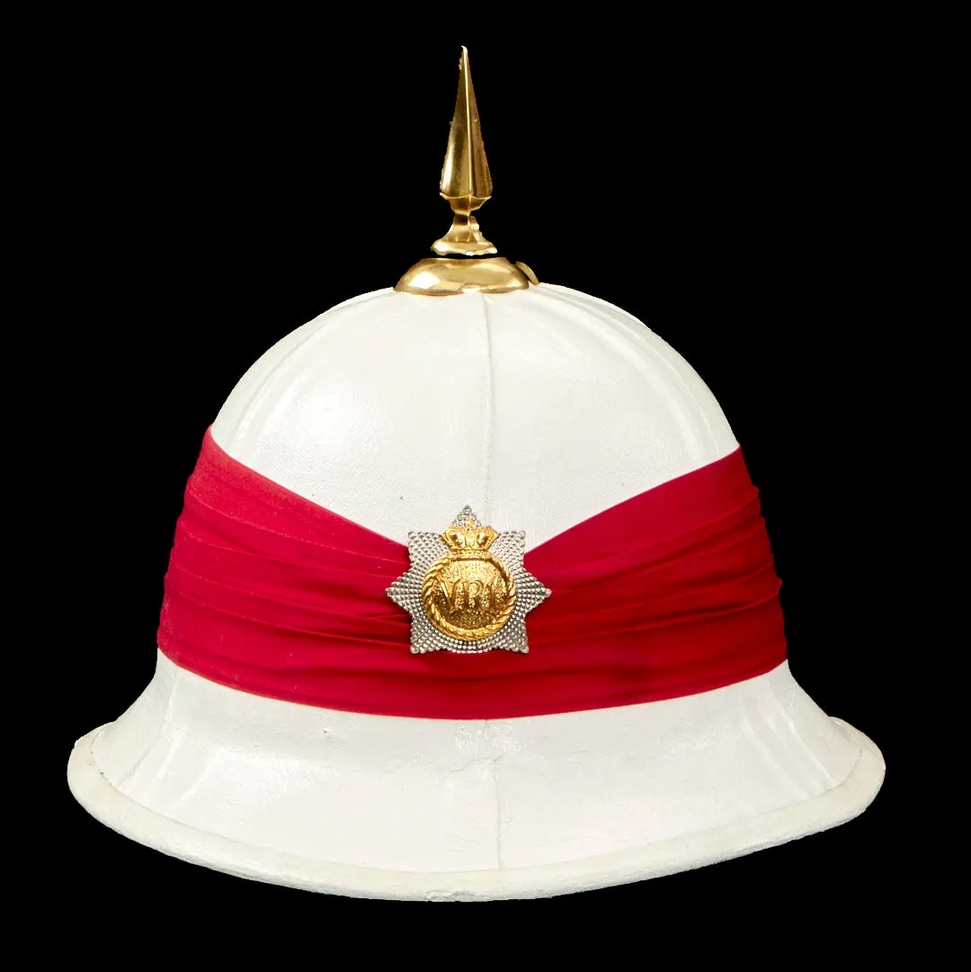 Original Royal Canadian Pith Helmet and South Yorkshire Fire Brigade Helmet - Formerly Part of the Yeoman Warder’s Club Collection, Tower of London