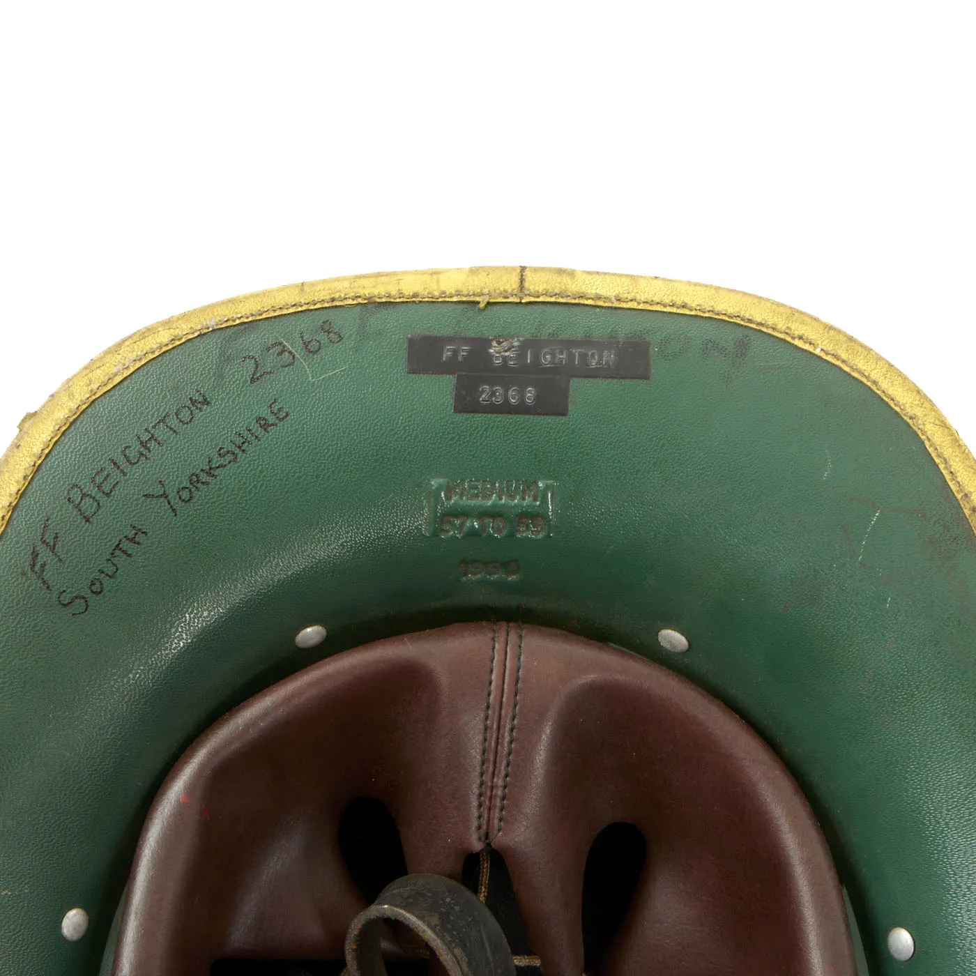 Original Royal Canadian Pith Helmet and South Yorkshire Fire Brigade Helmet - Formerly Part of the Yeoman Warder’s Club Collection, Tower of London