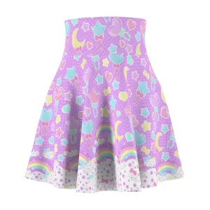 Pastel Party High Waist Skater Skirt (Lavender)