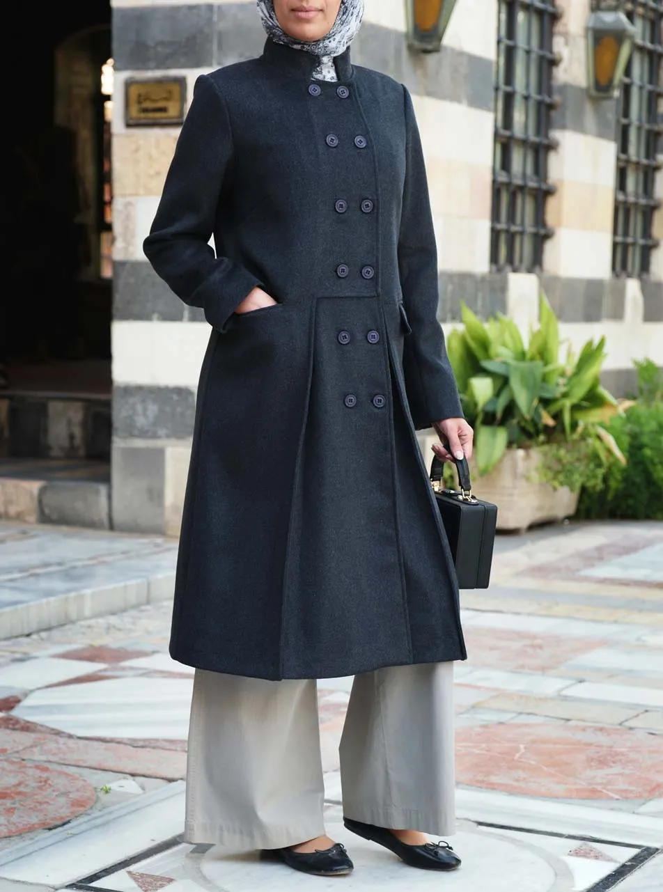 Pleated Wool Coat