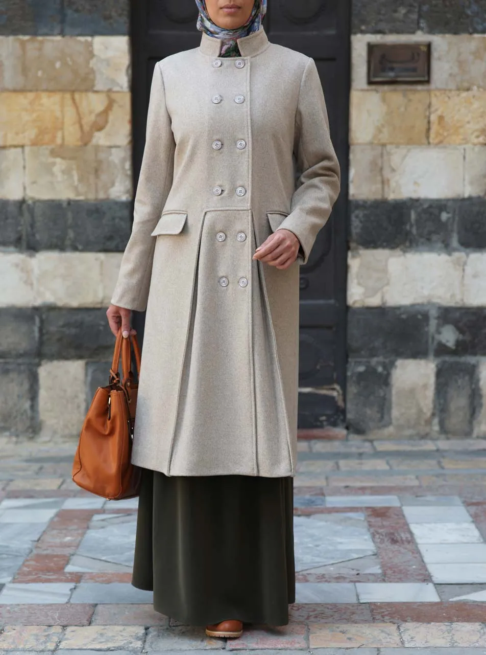 Pleated Wool Coat