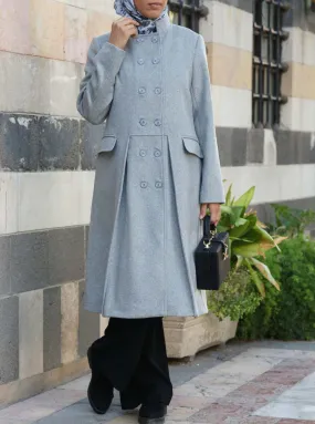 Pleated Wool Coat