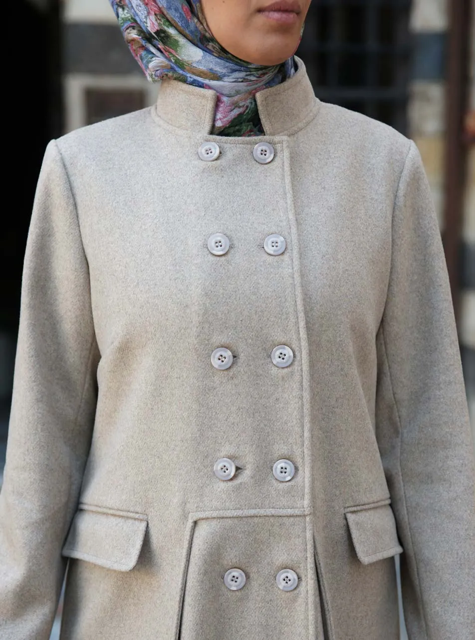 Pleated Wool Coat