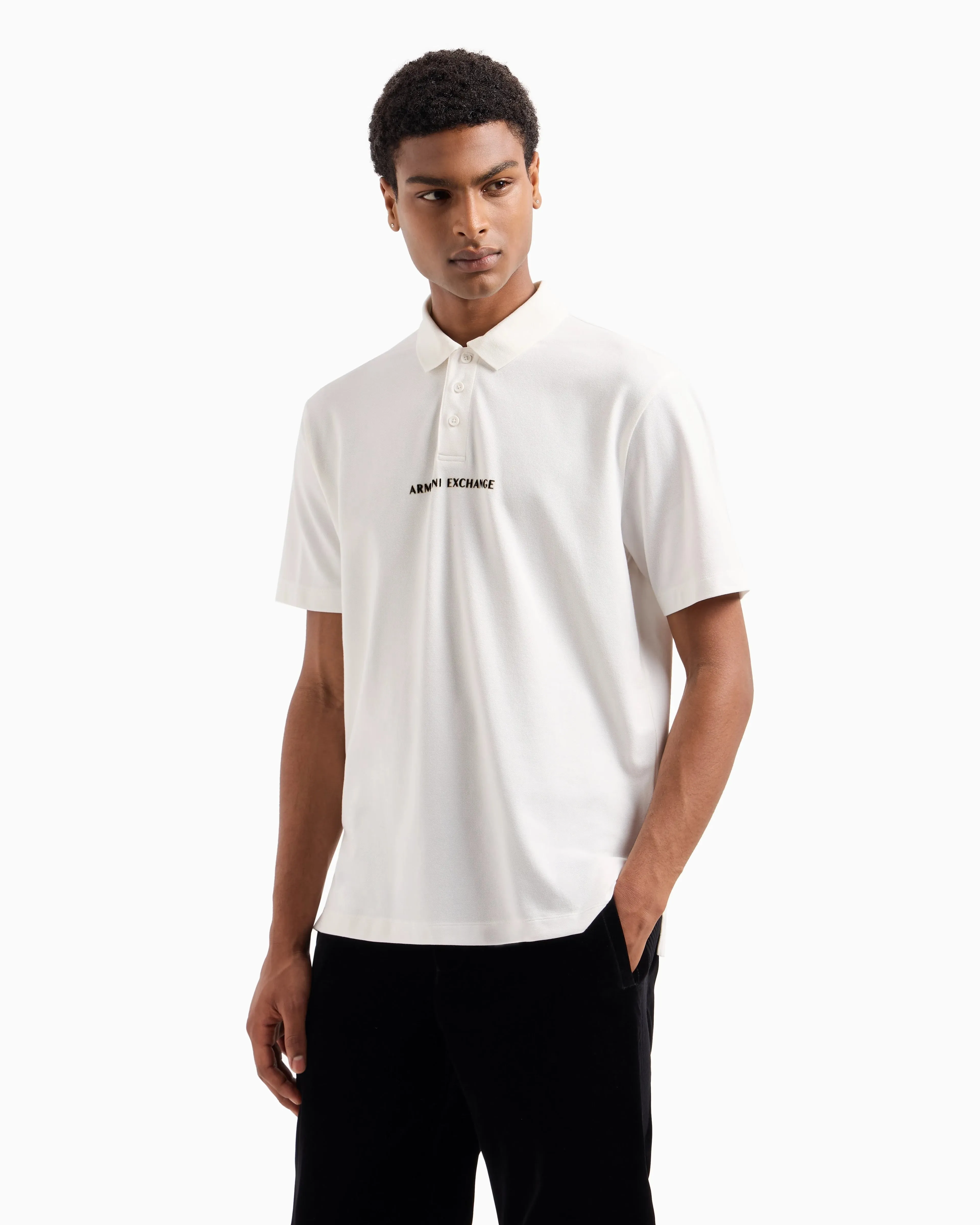 Polo Shirt With Metallic Logo (White) - XM000080AF10819U0009