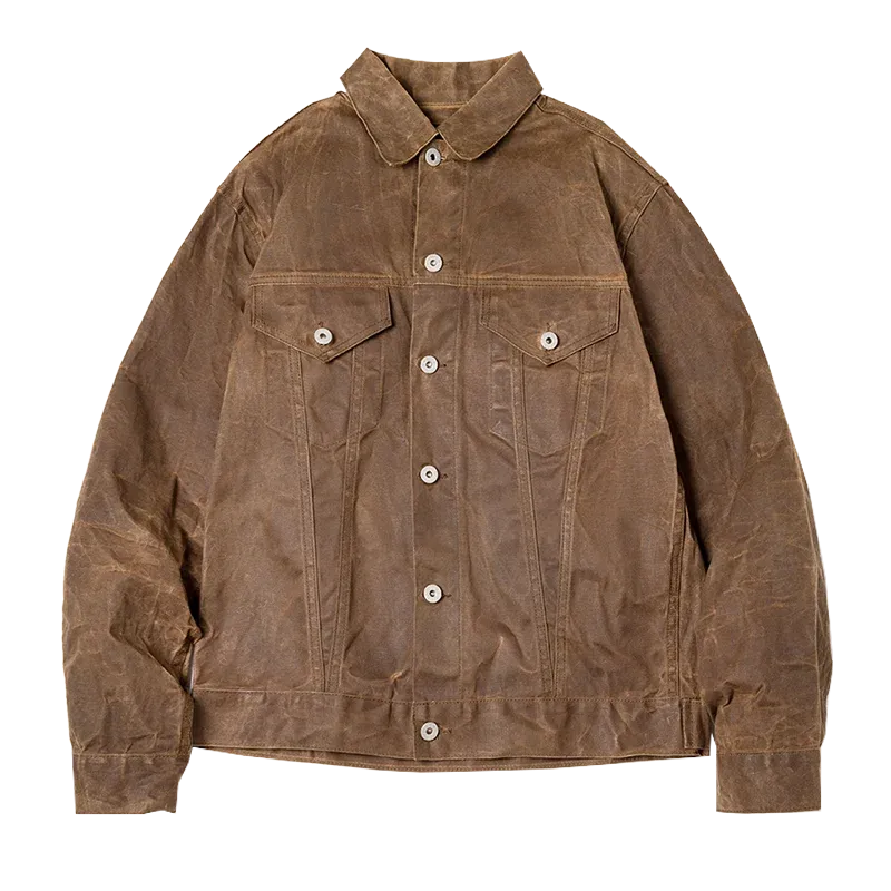 Retro Heavyweight Canvas Oil Wax Jacket - Men's Workwear