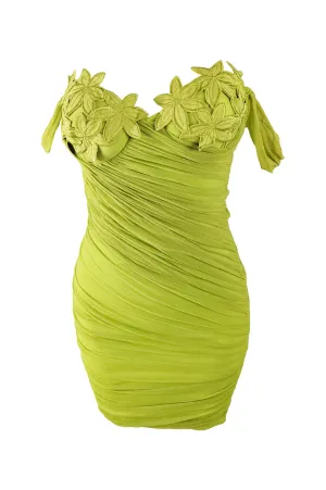 Ritmo di Perla Vintage Green Mesh Bodycon Party Dress, 1980s