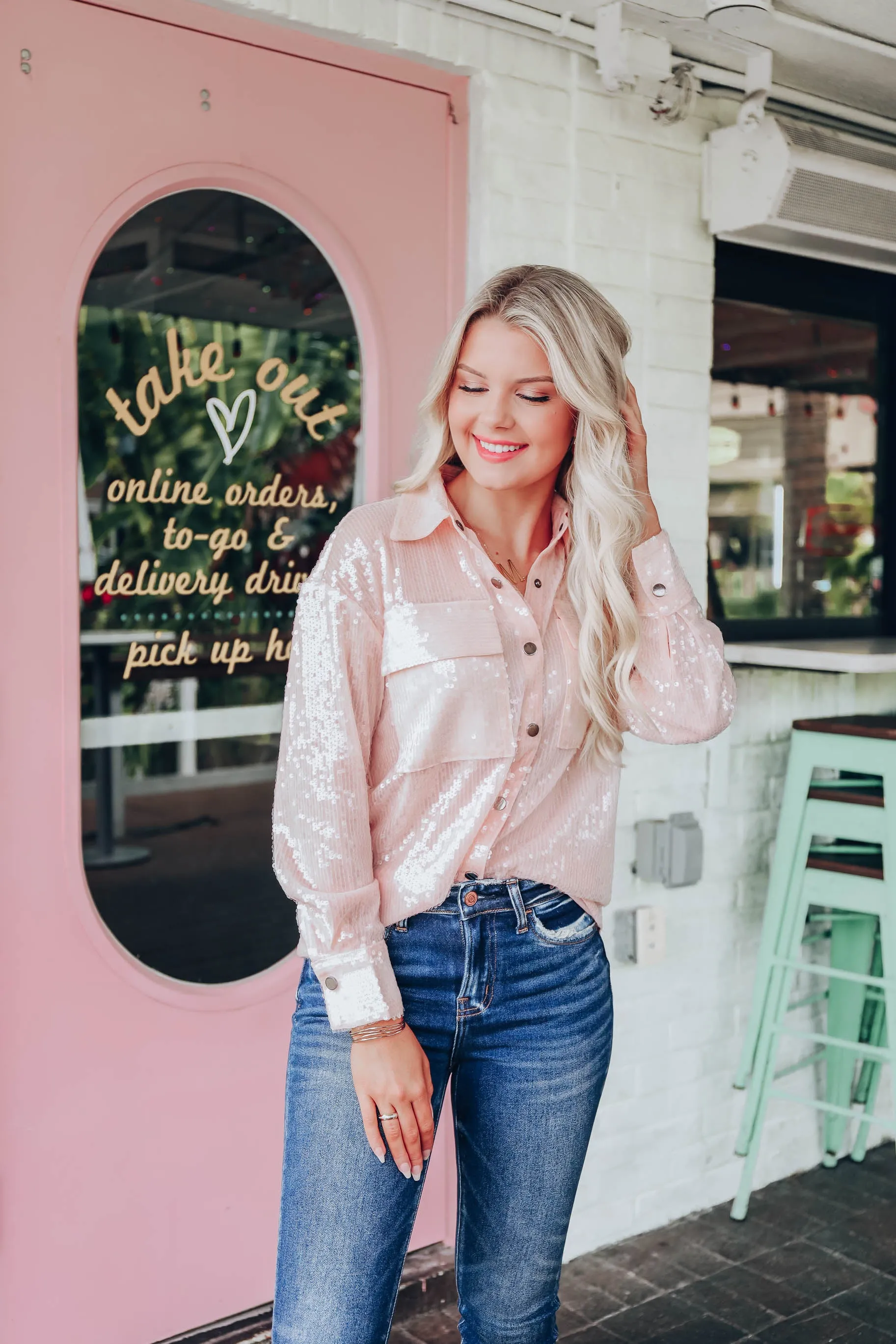 Sassy N Classy Sequin Top - Pink