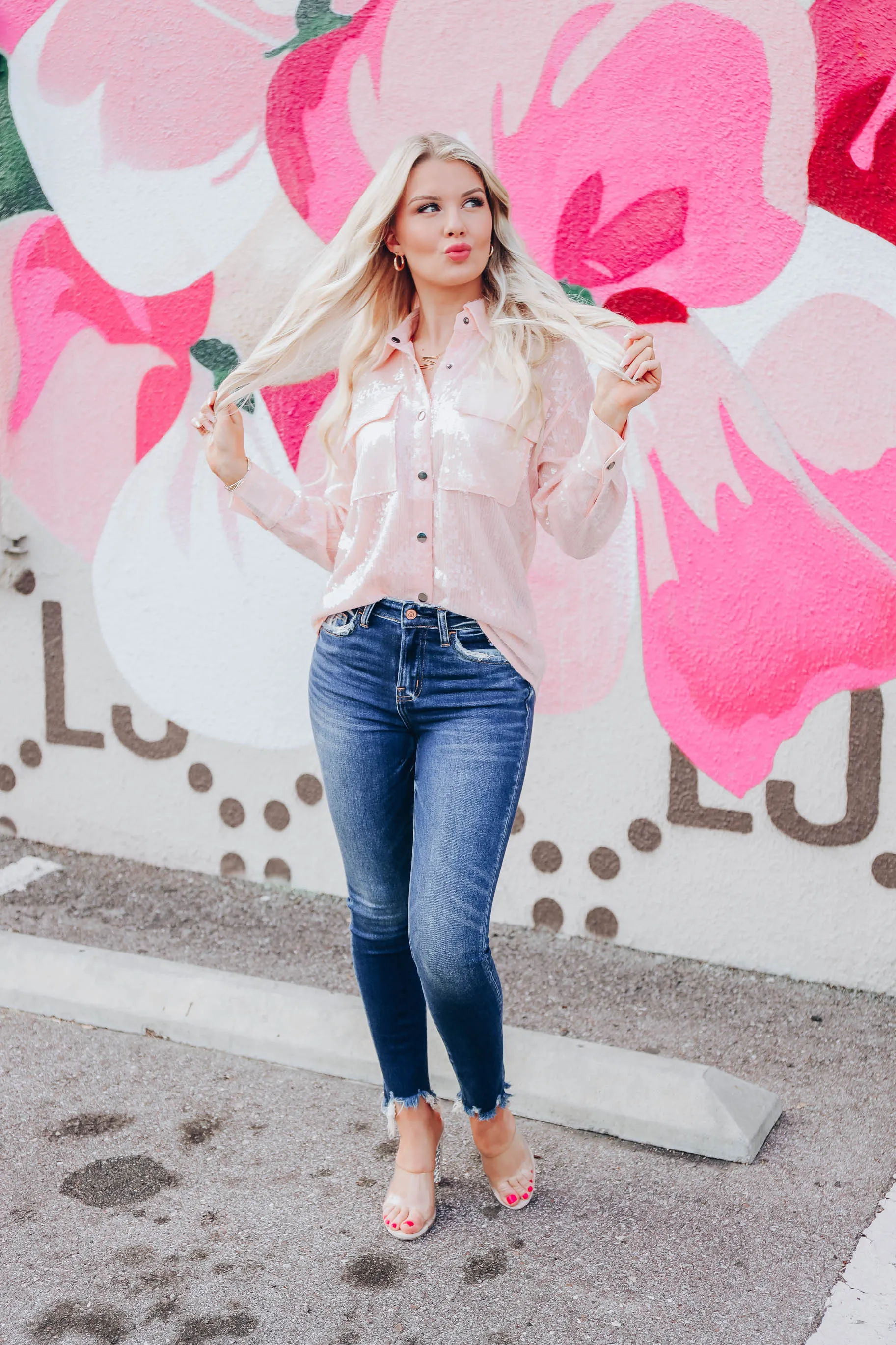 Sassy N Classy Sequin Top - Pink