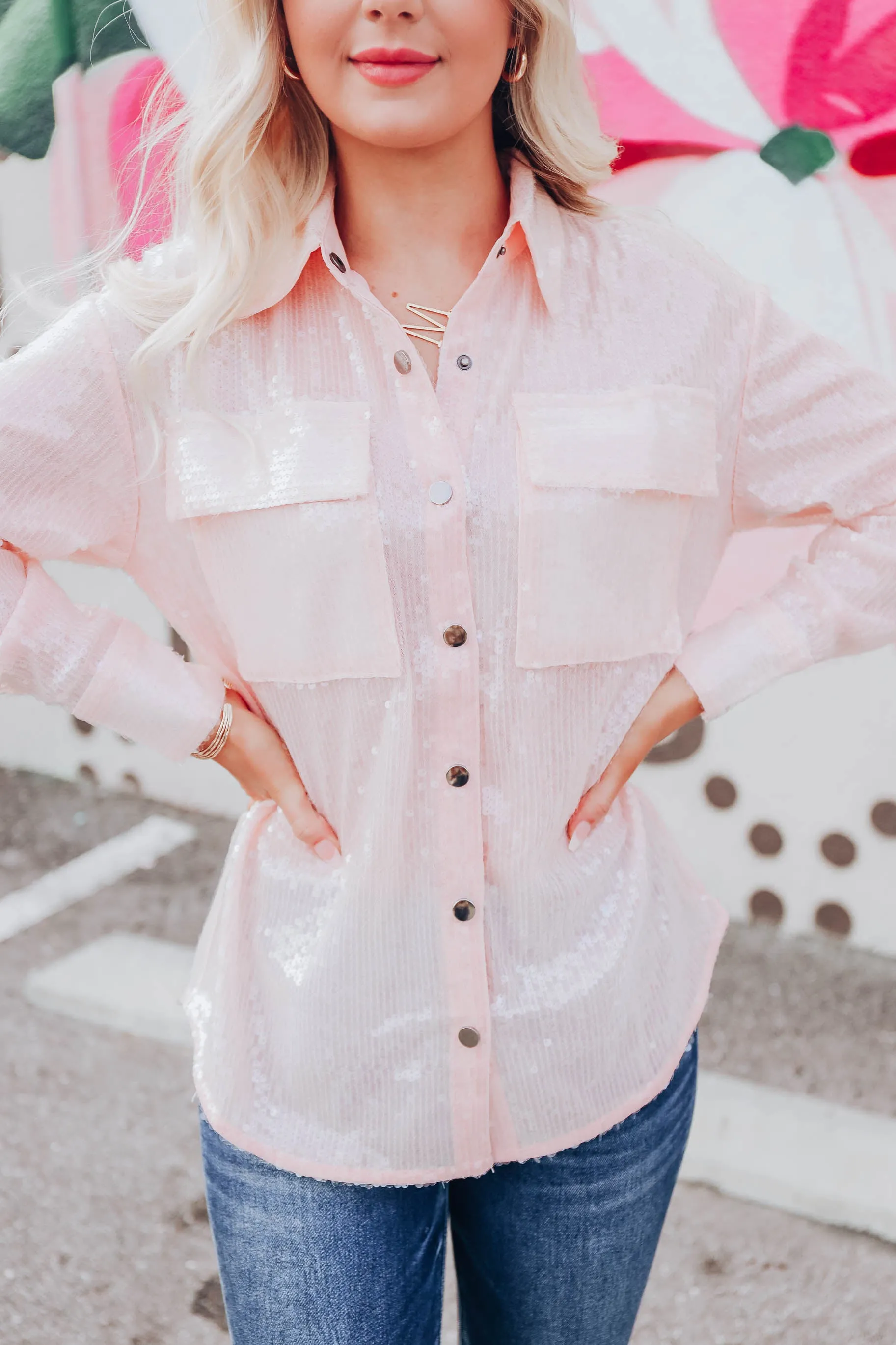 Sassy N Classy Sequin Top - Pink