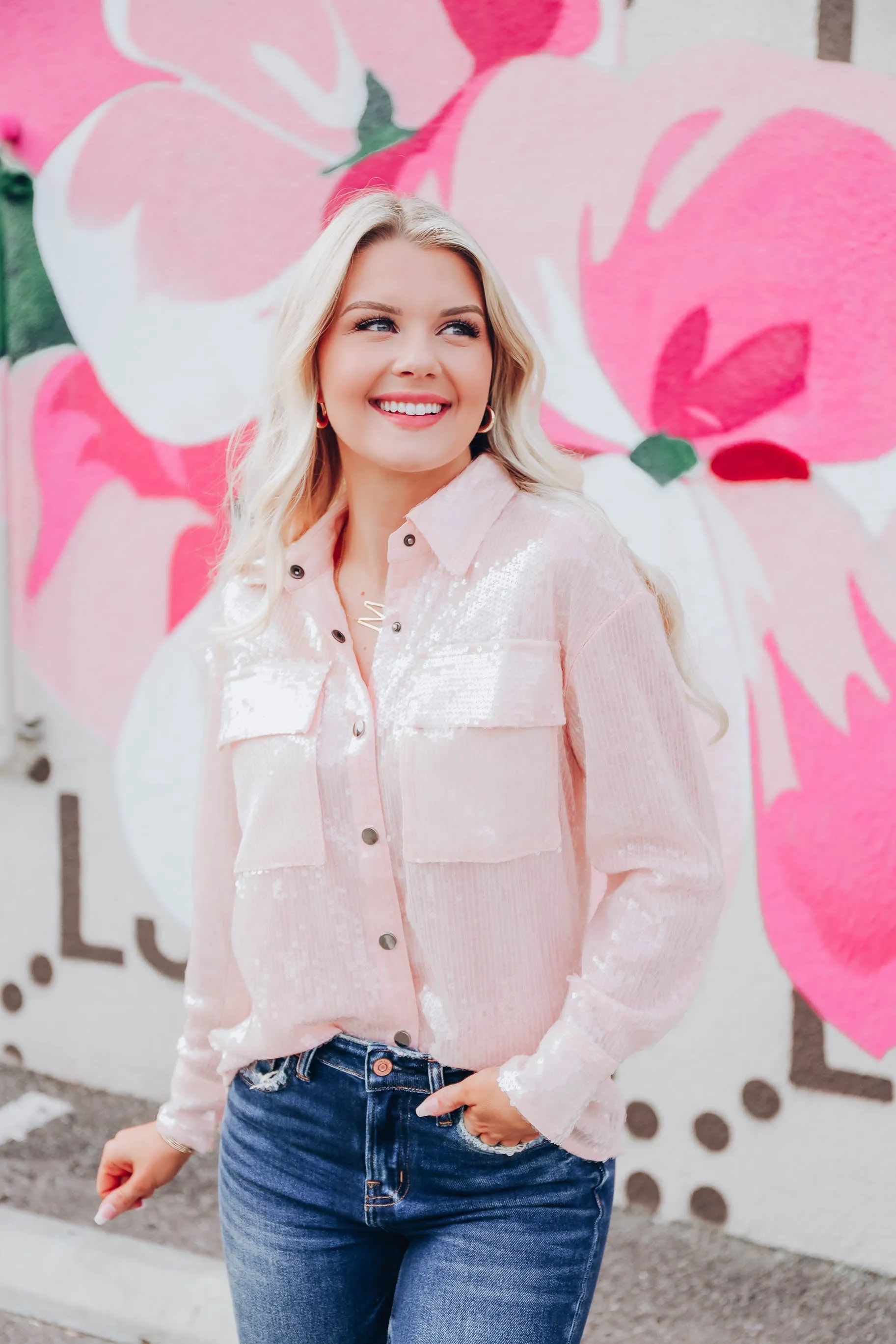 Sassy N Classy Sequin Top - Pink