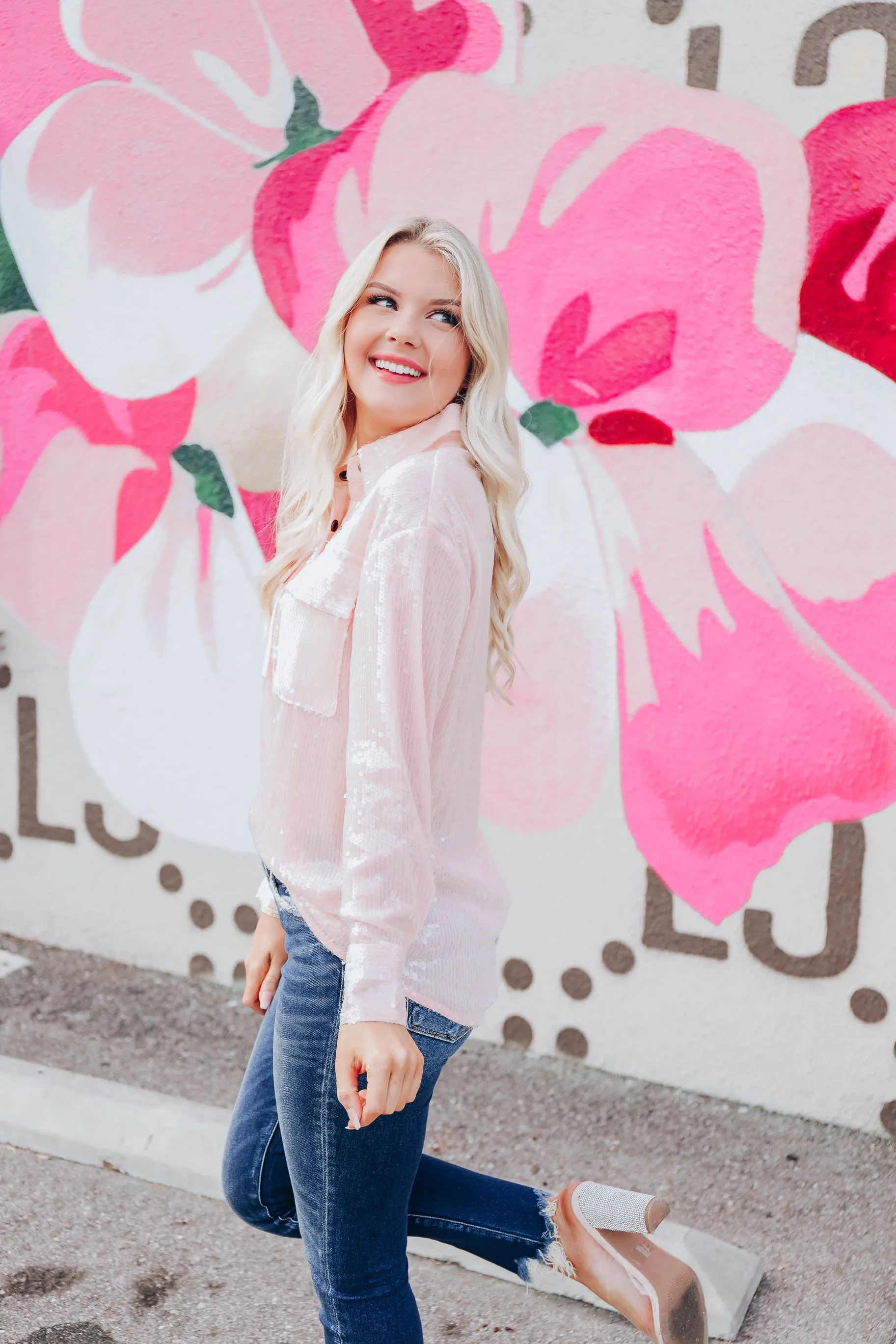 Sassy N Classy Sequin Top - Pink