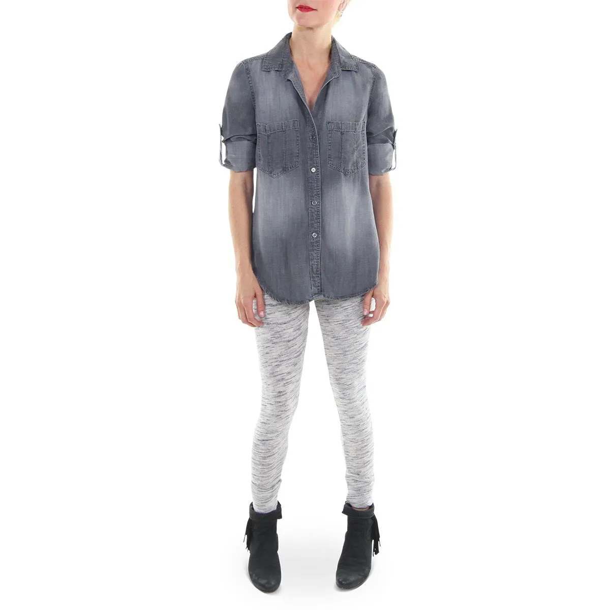 Seams Pocket Button Down - Steel Grey