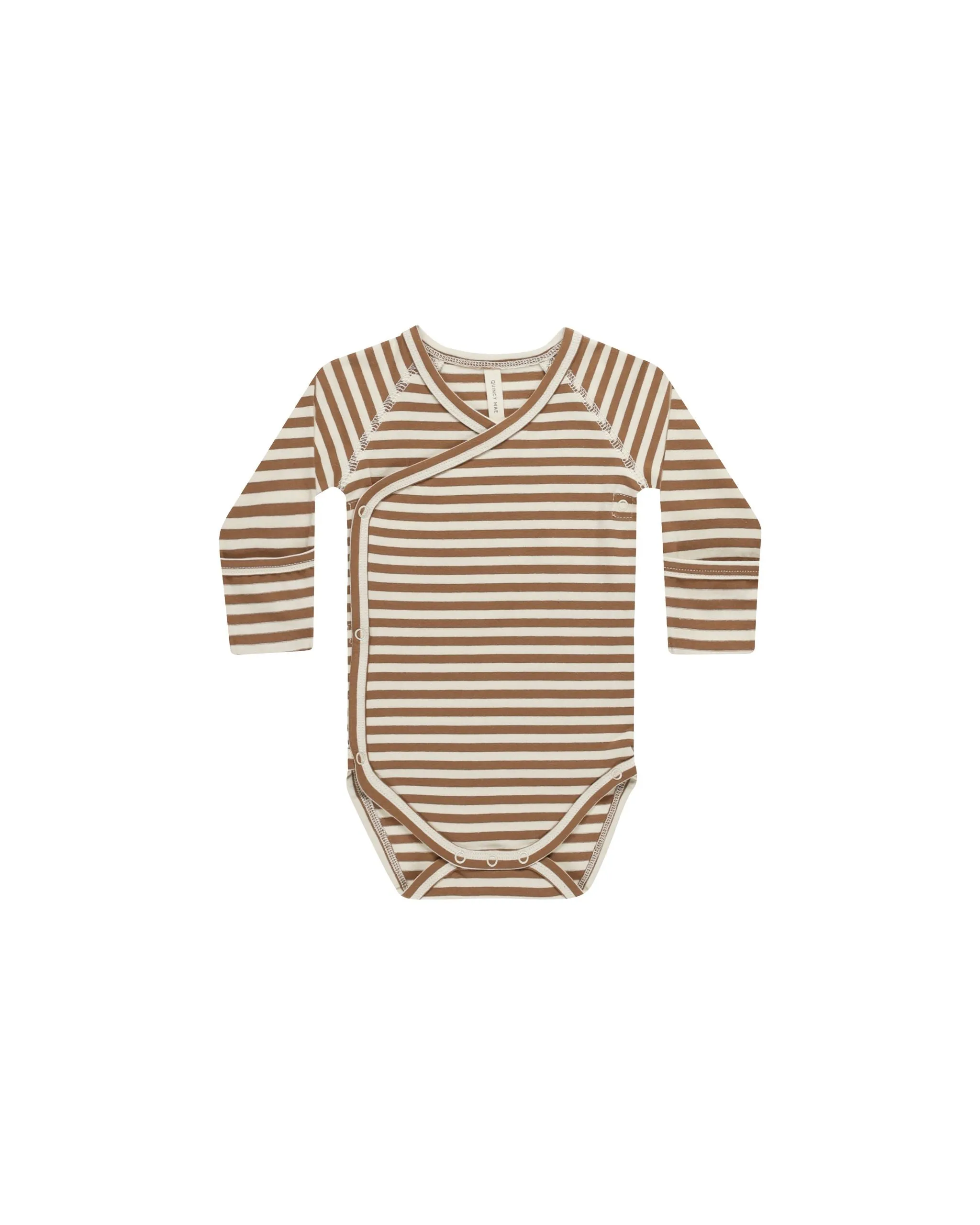 Side Snap Bodysuit | Cinnamon Stripe