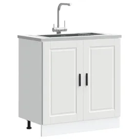 Sink Base Cabinet "Porto" White 80x46x81.5 cm Engineered Wood