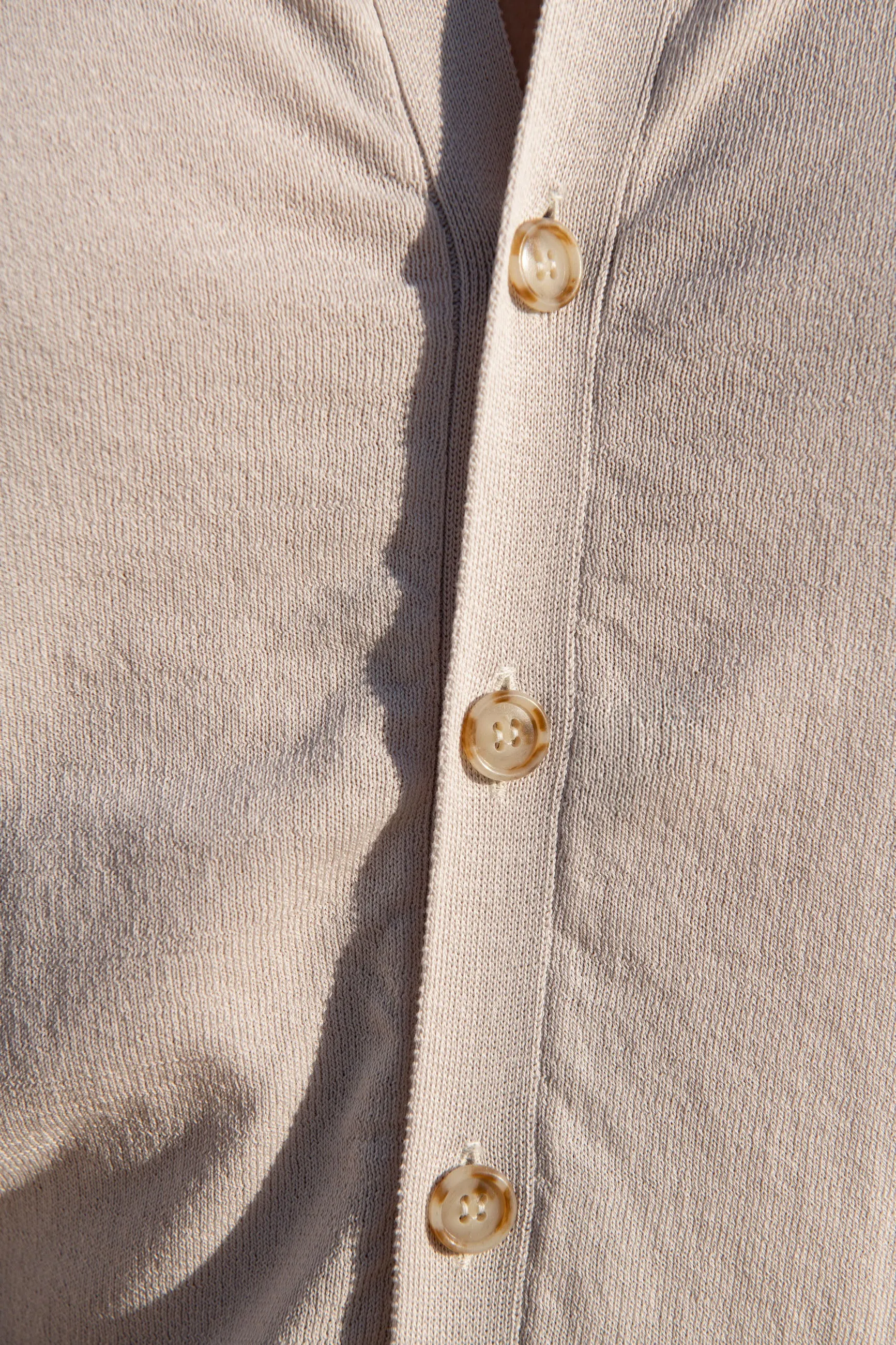 Stone polo cardigan - Made in Italy