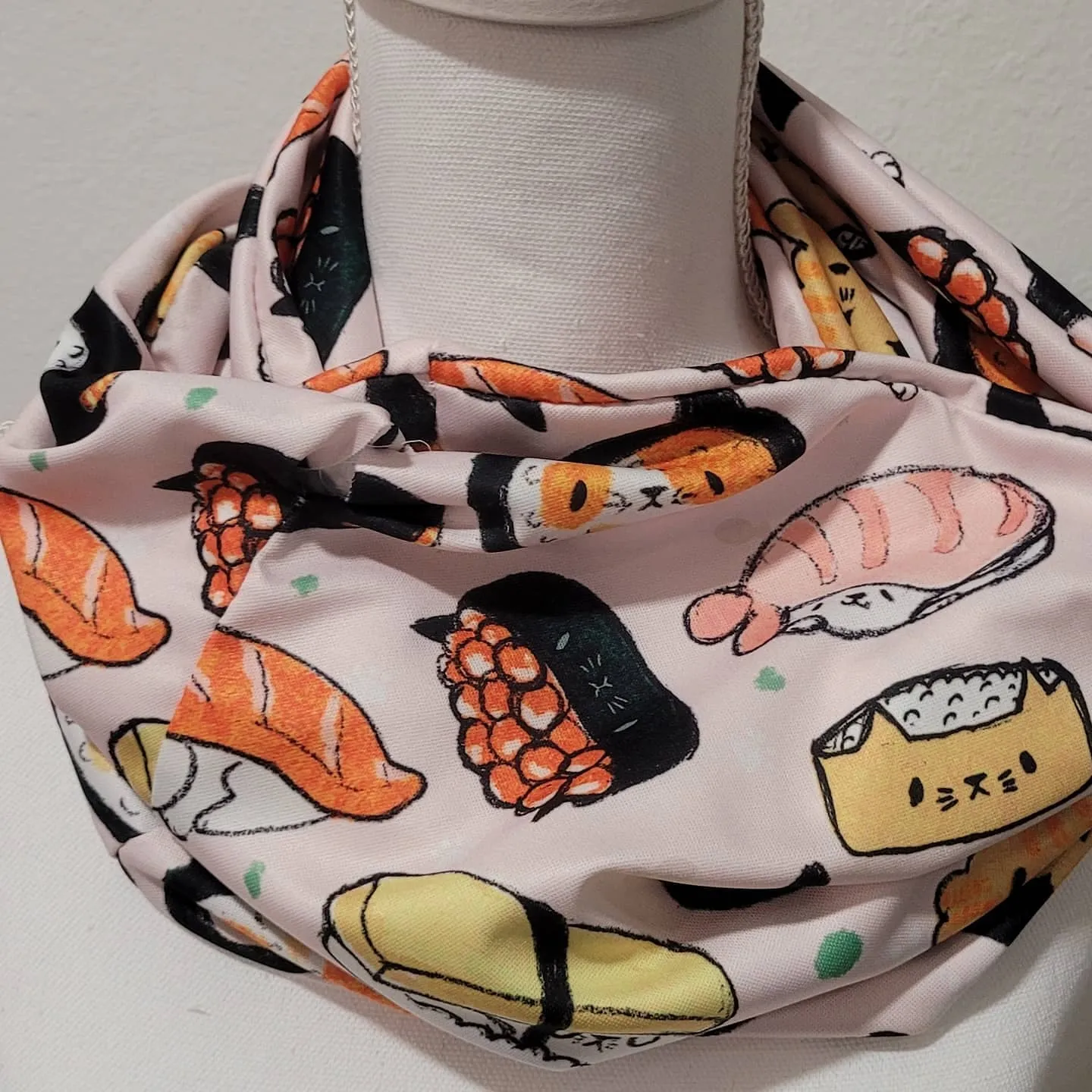 Sushi Cat Double Loop Infinity Scarf