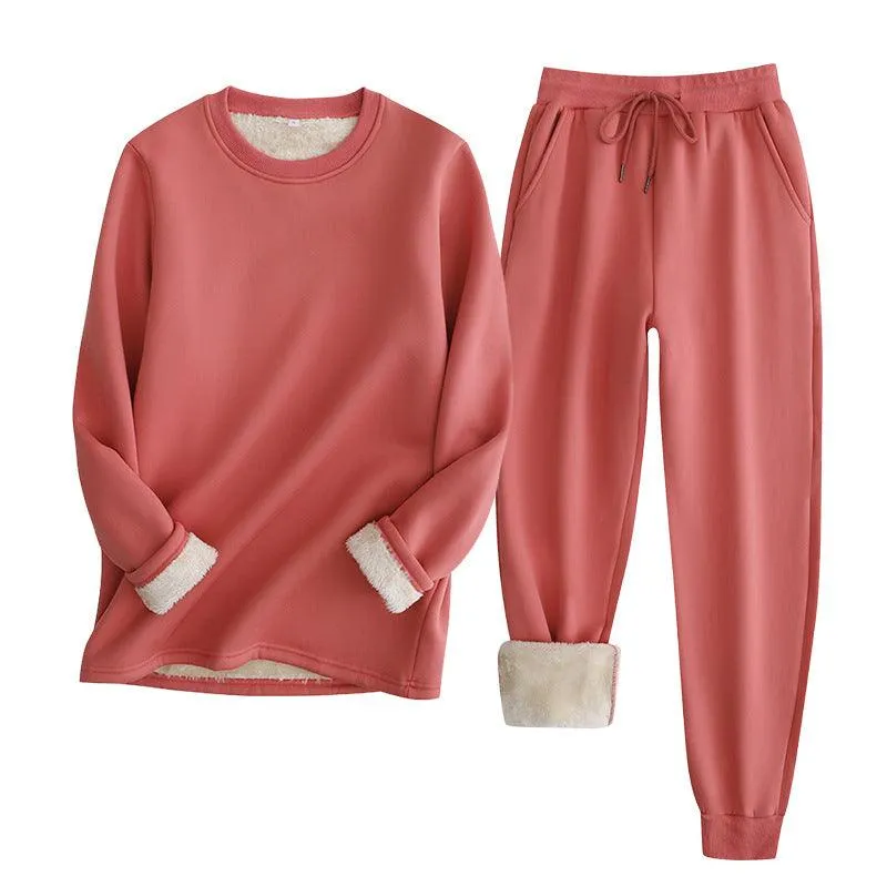 Sweatshirt And Sweatpants Suit European And American Lambswool