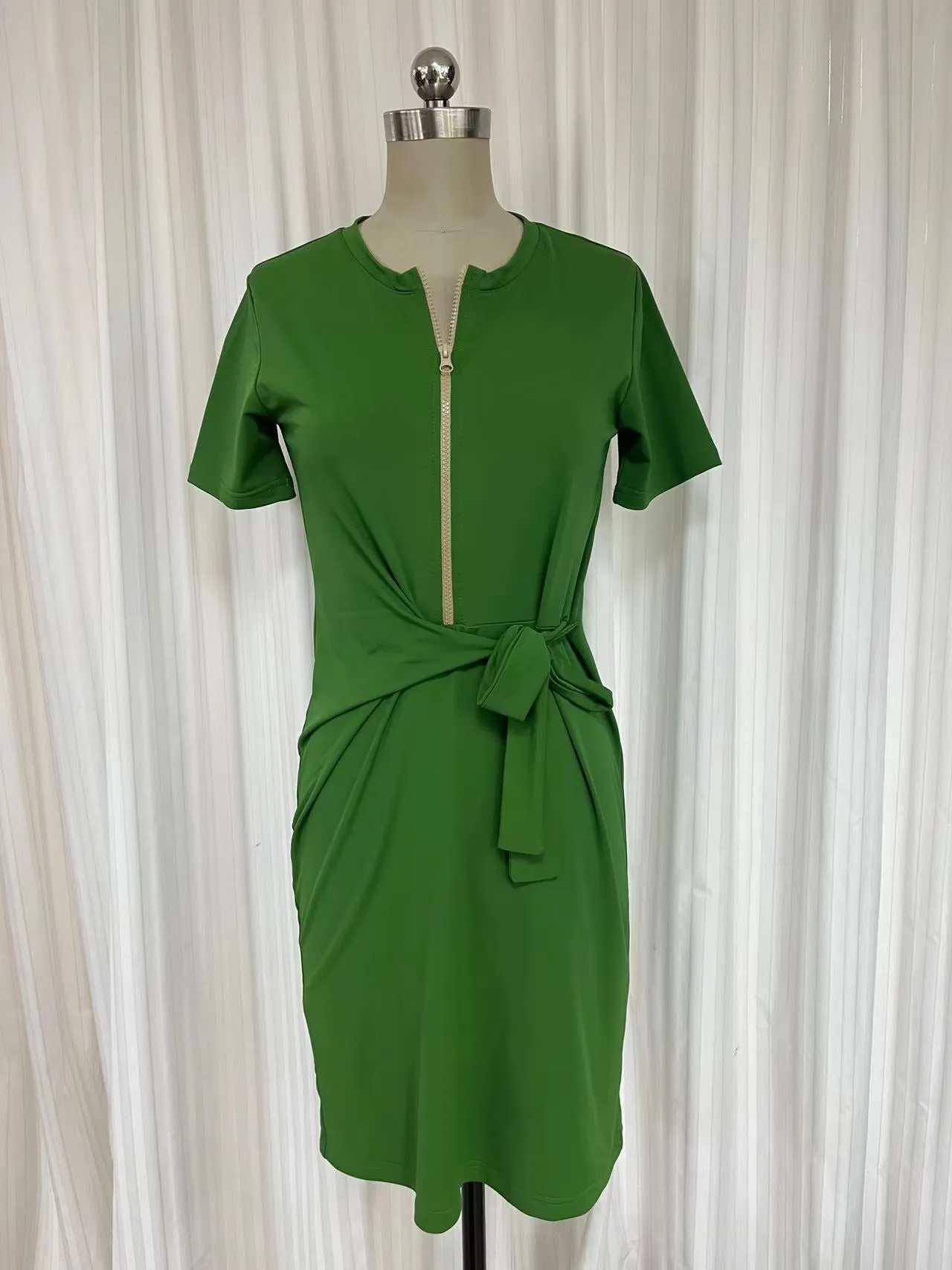 Swimsuit dress  #DR2308BS -Wrapped dress with zip- Green #72