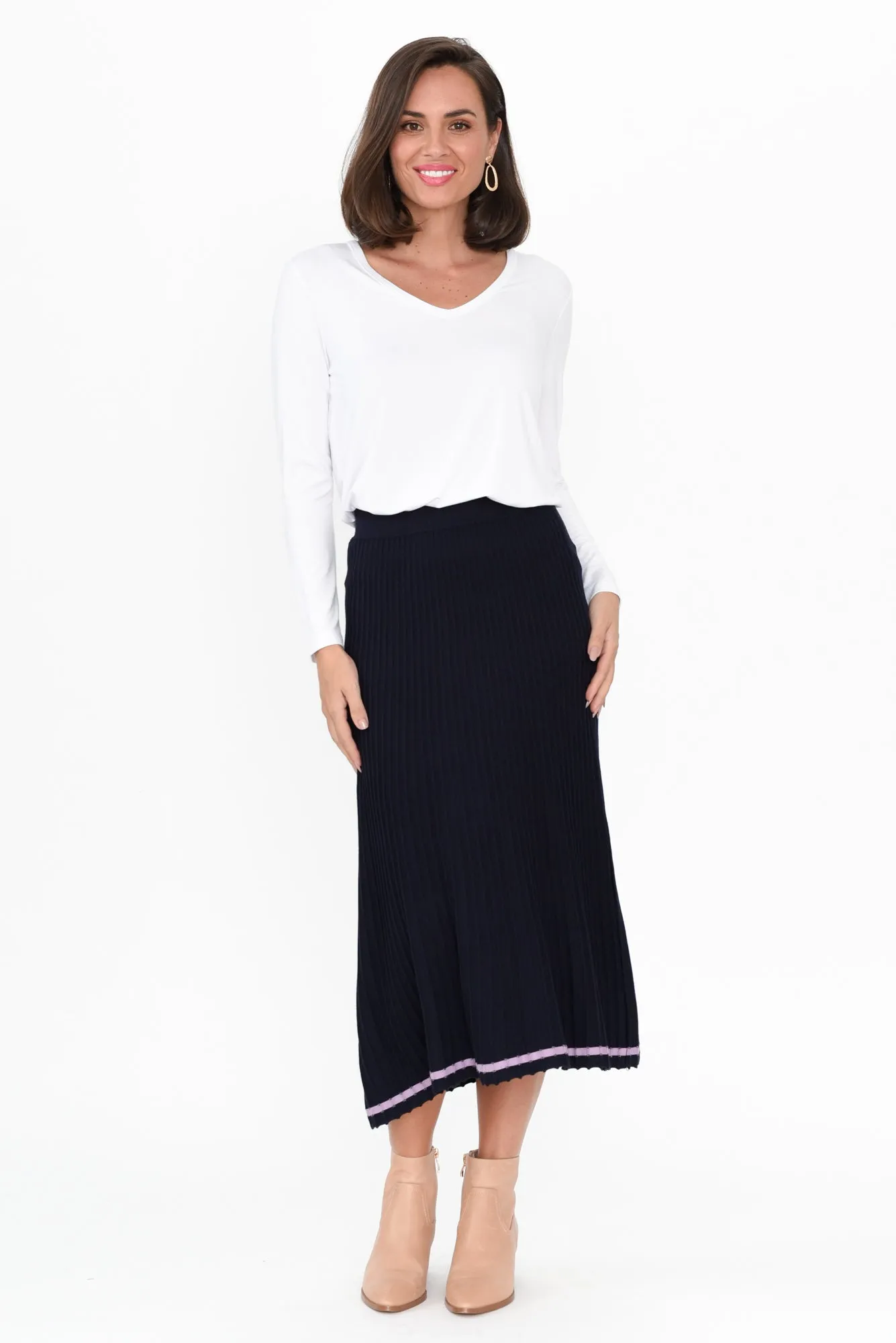 Tammy Navy Knit Skirt