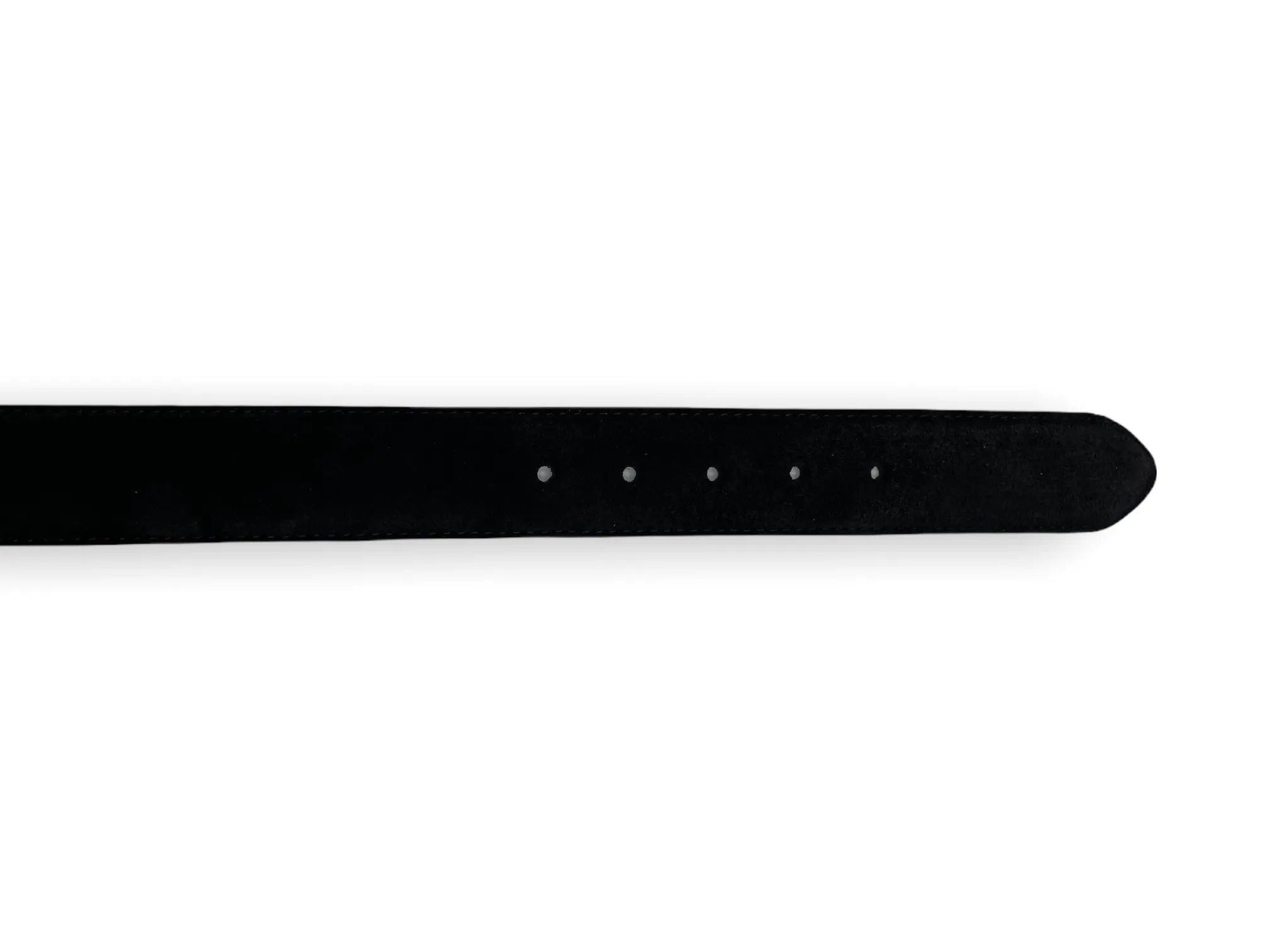 The Bari Black Suede Leather Belt