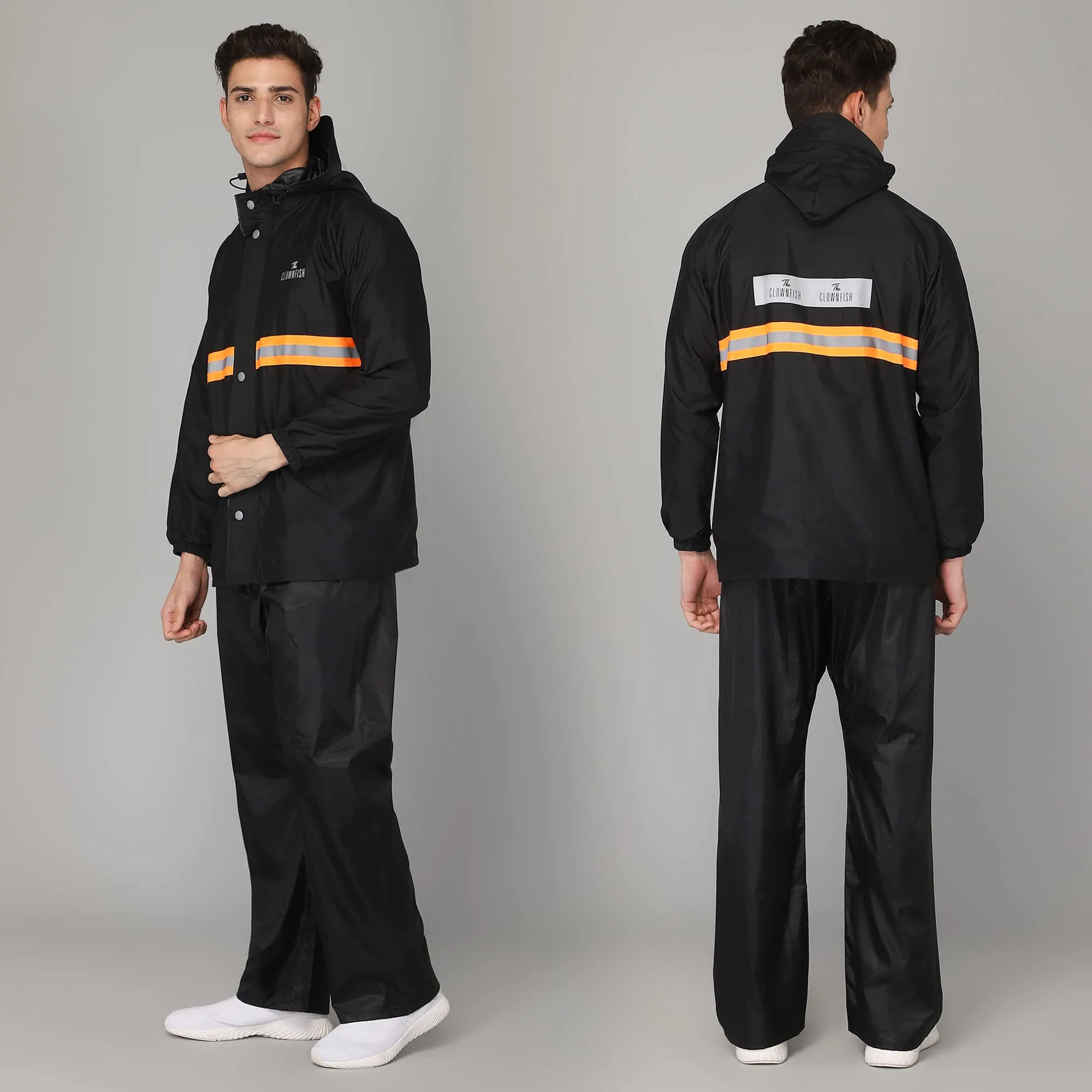 THE CLOWNFISH Men's Solid A-Line Coat (PHILIP-XXL-BL_Philip Black_2XL)