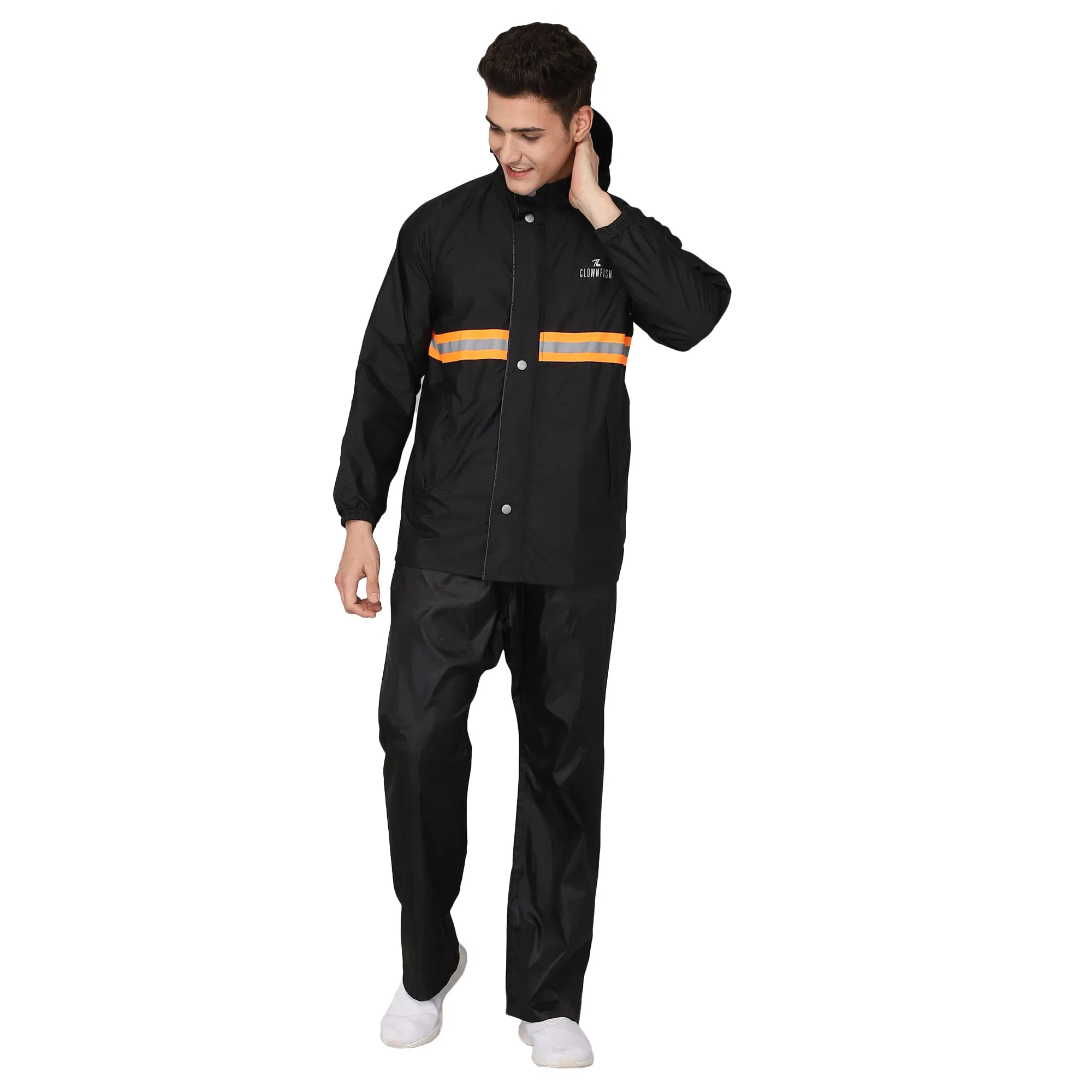 THE CLOWNFISH Men's Solid A-Line Coat (PHILIP-XXL-BL_Philip Black_2XL)