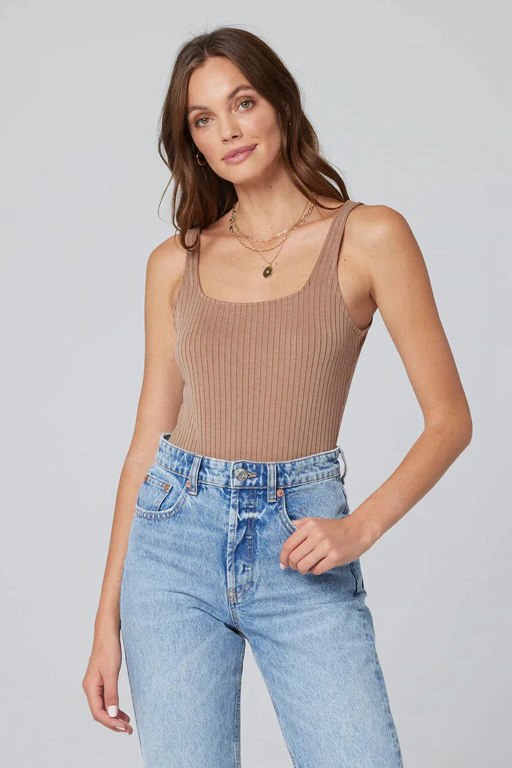 The Tank Bodysuit by Saltwater Luxe - Chai