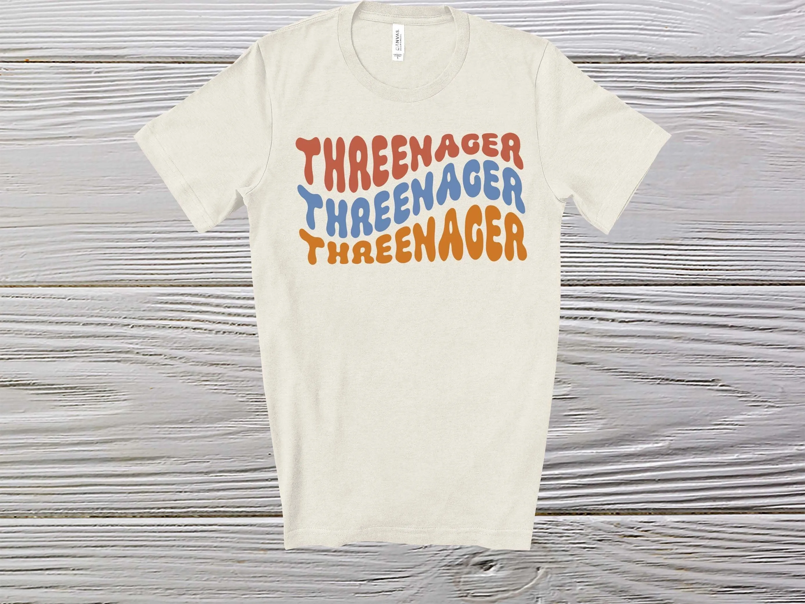 Threenager Shirt - Third Birthday Natural Toddler Tee -3rd Birthday shirt