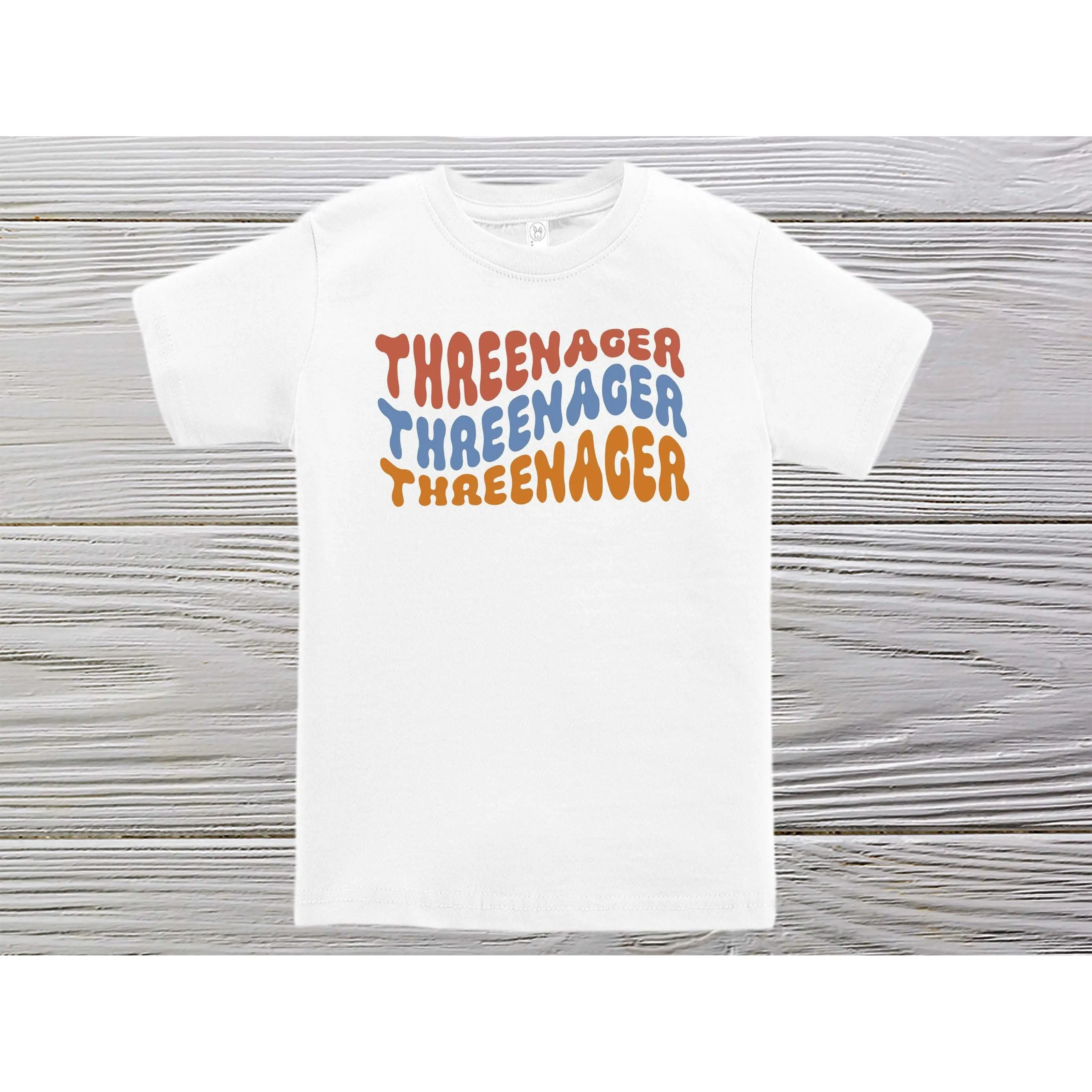 Threenager Shirt - Third Birthday Natural Toddler Tee -3rd Birthday shirt