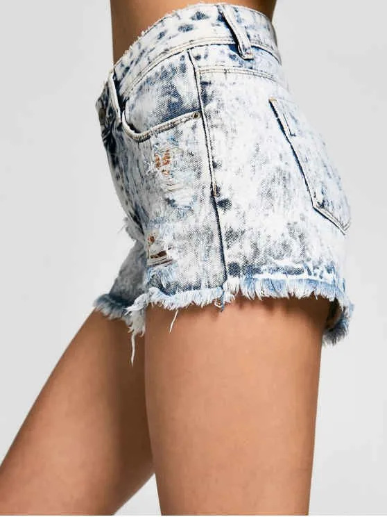 Trendy Cutoffs Tie Dyed Denim Shorts