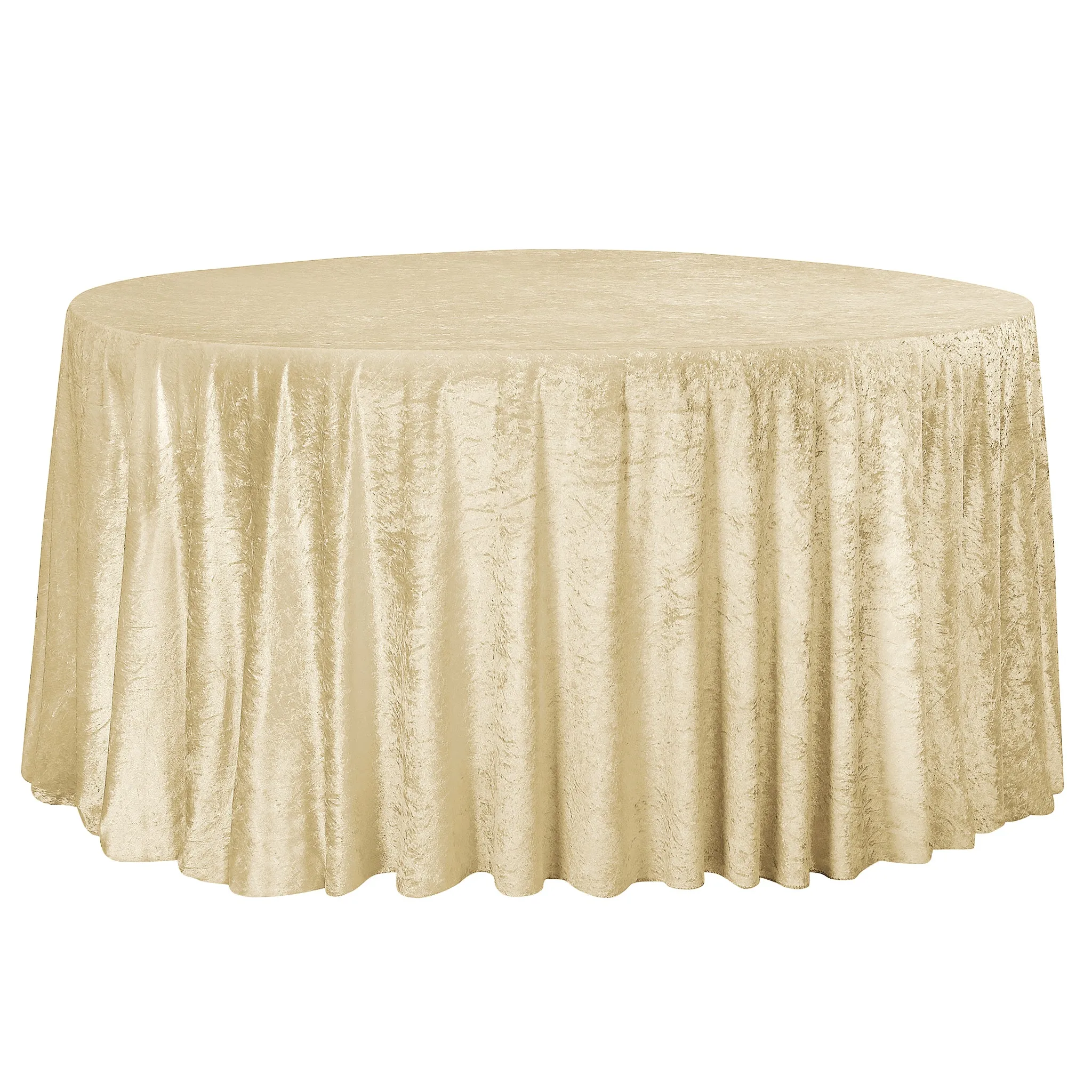 Velvet 120" Round Tablecloth - Champagne