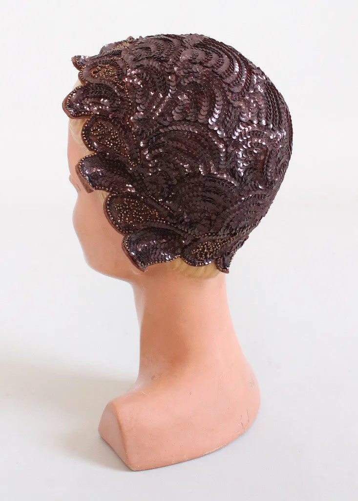 Vintage 1940s Sequined Petal Hat