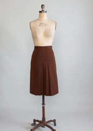 Vintage 1960s Gabradine Midi Skirt