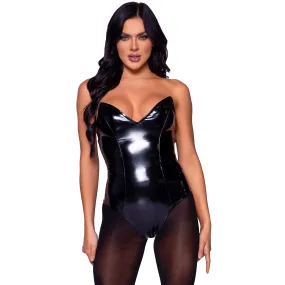 Vinyl Bodysuit - Medium - Black