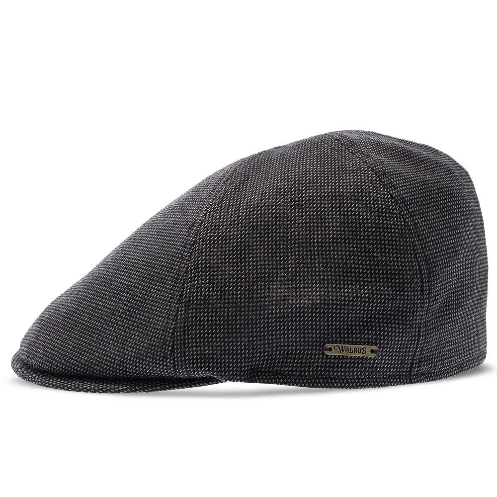 Walrus Hats Luxe Check Duckbill Wool Flat Cap