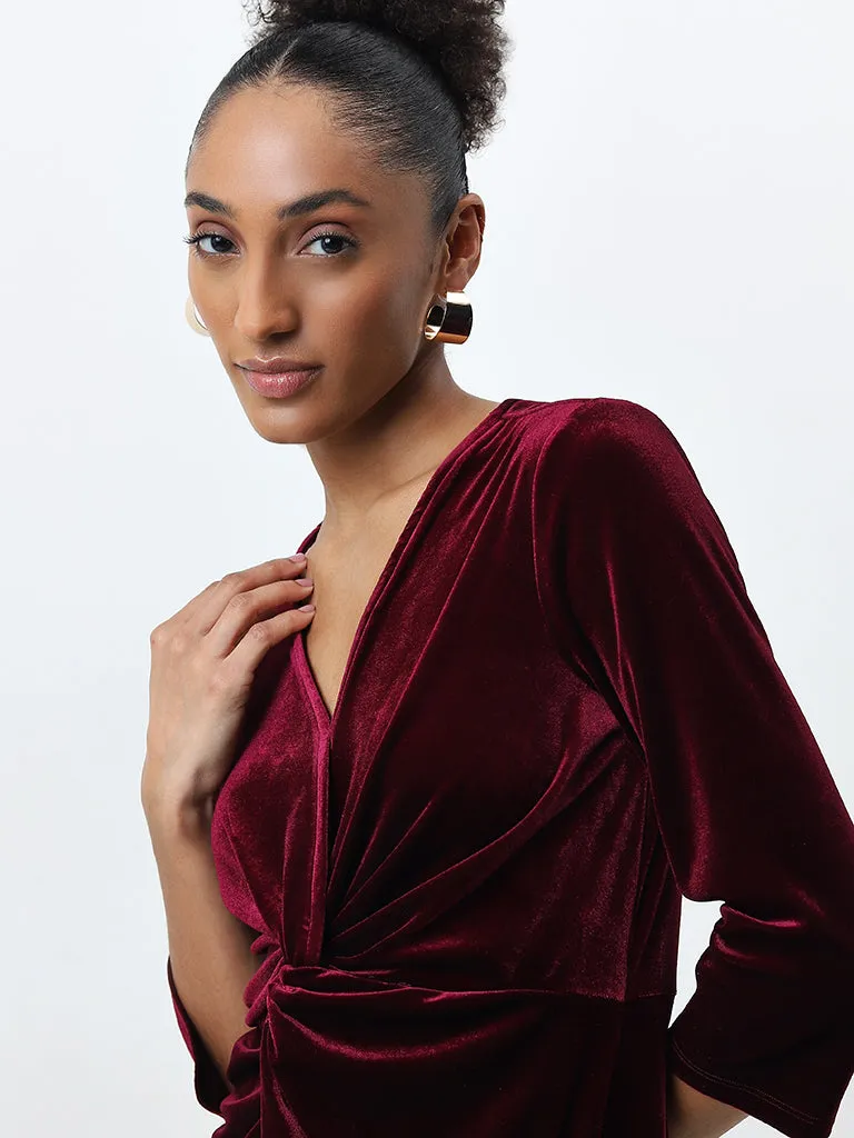 Wardrobe Burgundy Wrap Dress