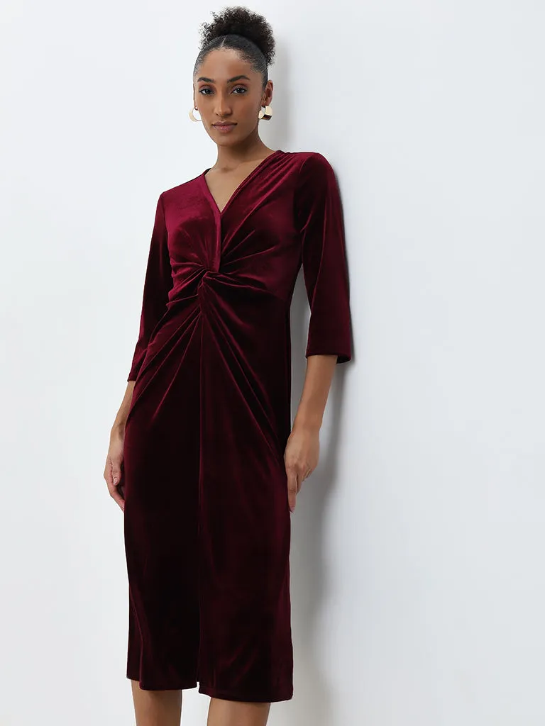 Wardrobe Burgundy Wrap Dress