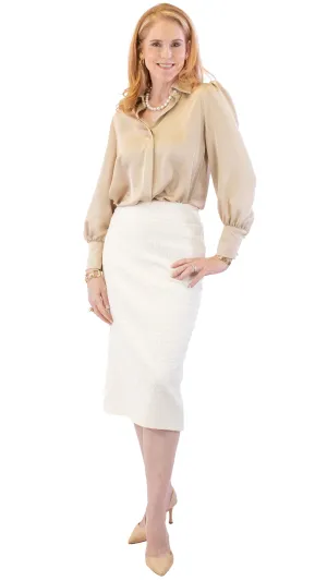 White Tweed Skirt - White