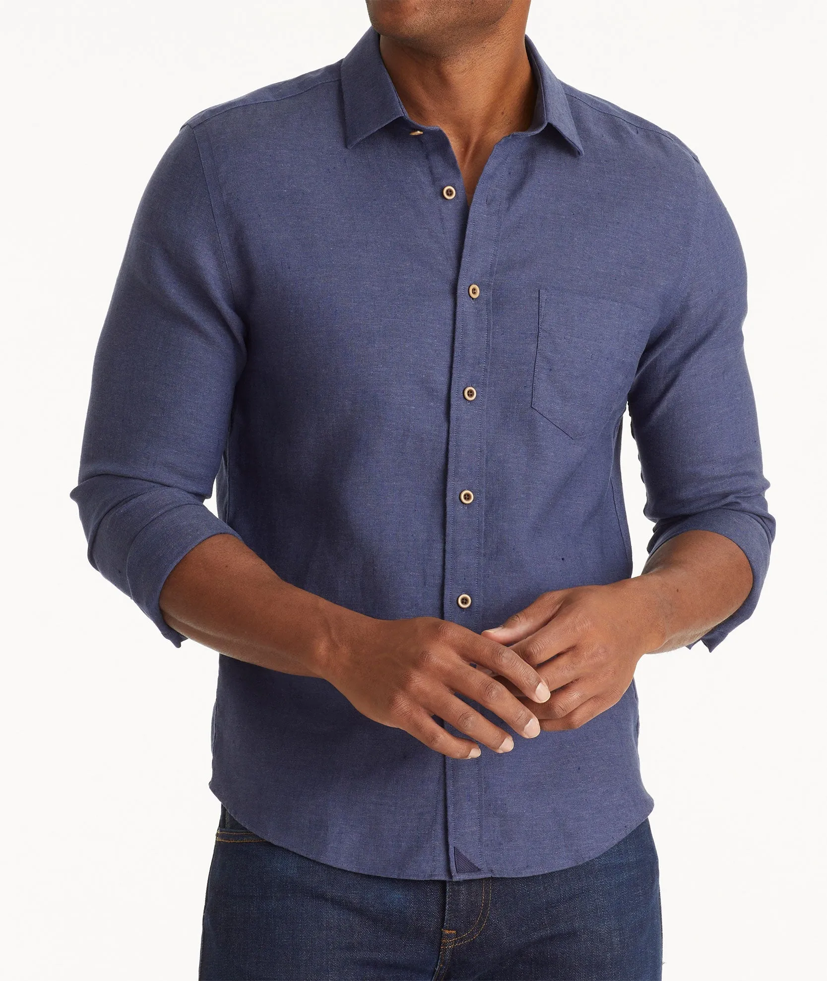 Wrinkle-Resistant Linen Vin Santo Shirt